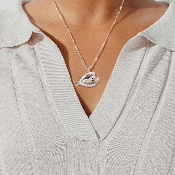 Echte Liefde | Slapende Witte Poedel Ketting - Petz Palace