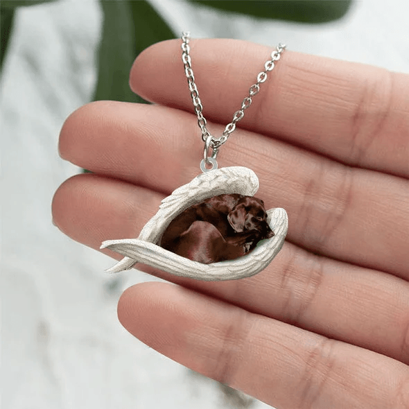 Echte Liefde | Slapende Chocolate labrador hond Ketting - Petz Palace