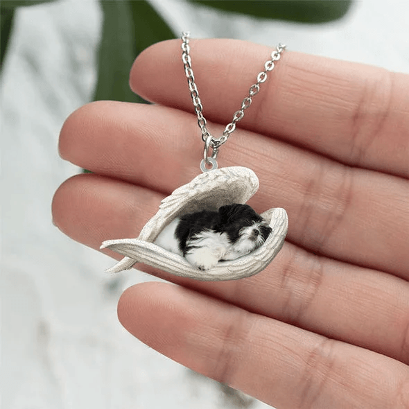 Echte Liefde | Slapende Zwart en Wit shih tzu Ketting - Petz Palace