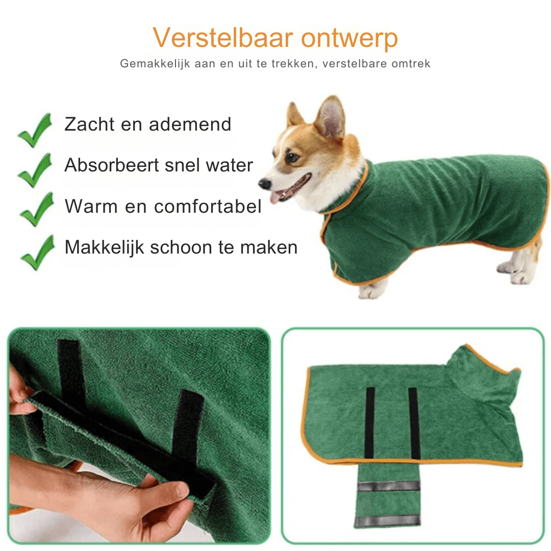 Bart | Hondenbadjas Comfort, Warmte en Stijl voor je Hond - Petz Palace